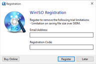 WinISO v6 - Registration Window - Windows 10